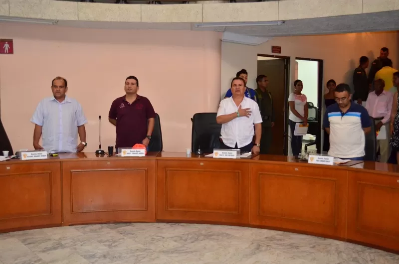 Diputados de Arauca que asistieron a la instalación tercer período de sesiones ordinarias de la Asamblea departamental de Arauca.